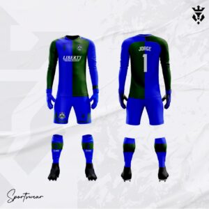 Belmopan FC Blue & Drak Green Football Kit